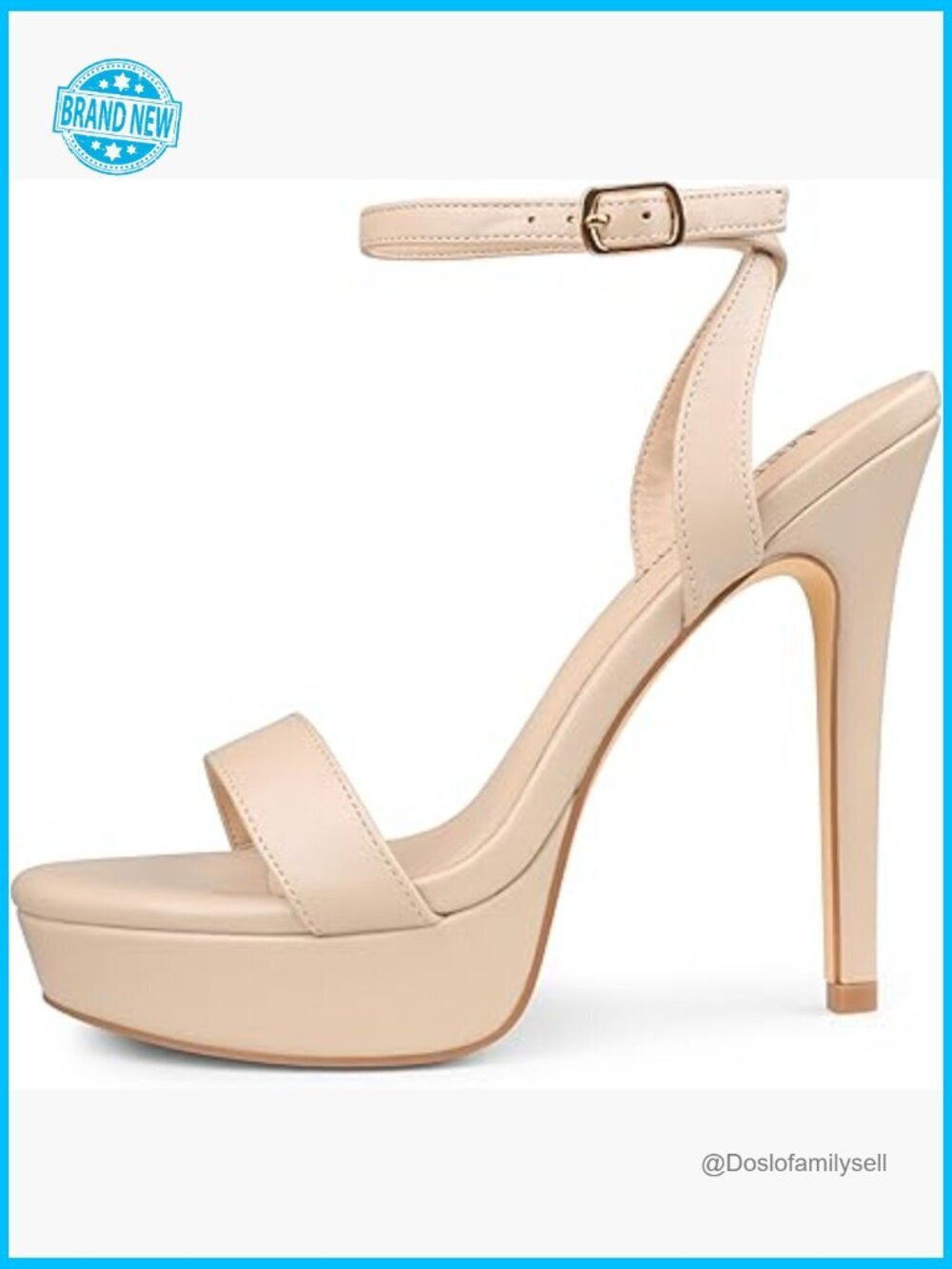 Open Toe Stiletto Heeled Sandals Ankle Strap Platform Sexy Wedding Pumps